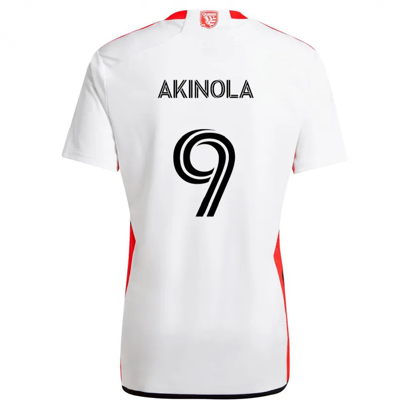 Danxen Kid Ayo Akinola #9 White Red Away Jersey 2024/25 T-Shirt