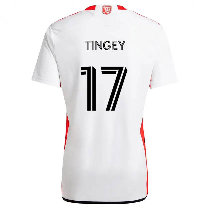 Danxen Kid Keegan Tingey #17 White Red Away Jersey 2024/25 T-Shirt