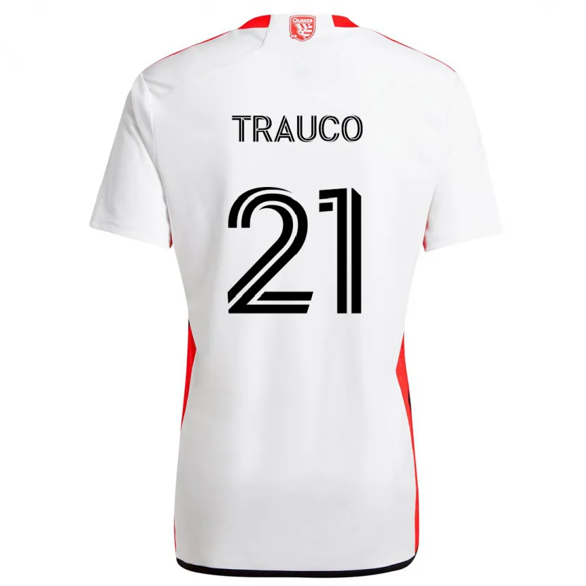 Danxen Kid Miguel Trauco #21 White Red Away Jersey 2024/25 T-Shirt