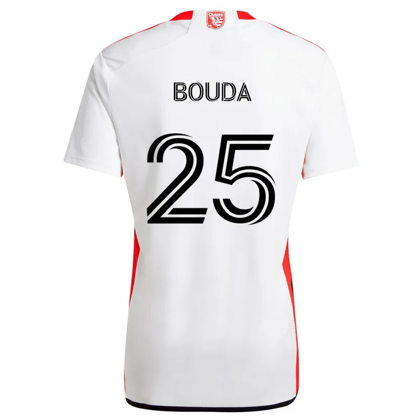 Danxen Kid Ousseni Bouda #25 White Red Away Jersey 2024/25 T-Shirt