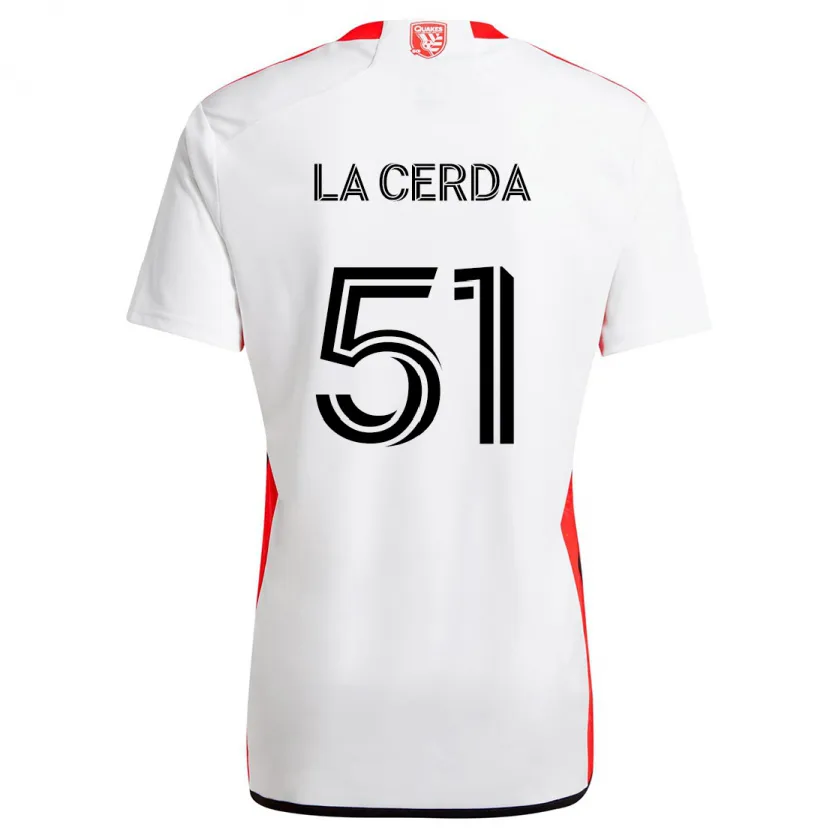 Danxen Kid Eric De La Cerda #51 White Red Away Jersey 2024/25 T-Shirt