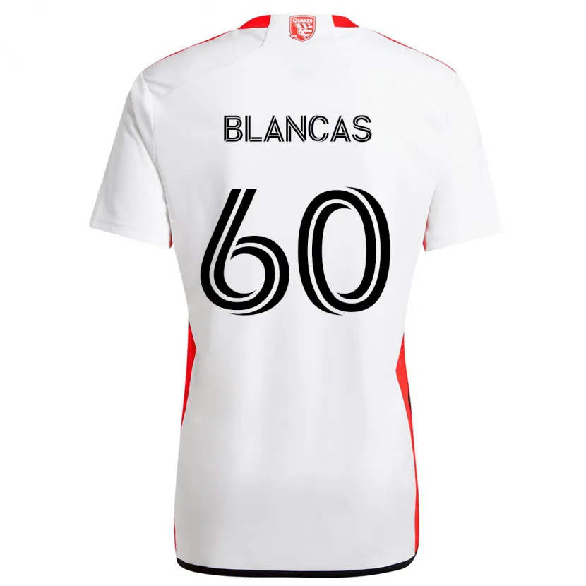 Danxen Kid Eduardo Blancas #60 White Red Away Jersey 2024/25 T-Shirt