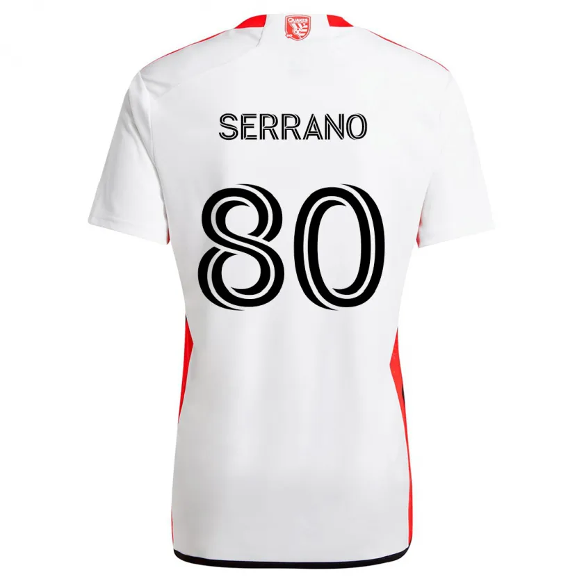 Danxen Kid David Serrano #80 White Red Away Jersey 2024/25 T-Shirt