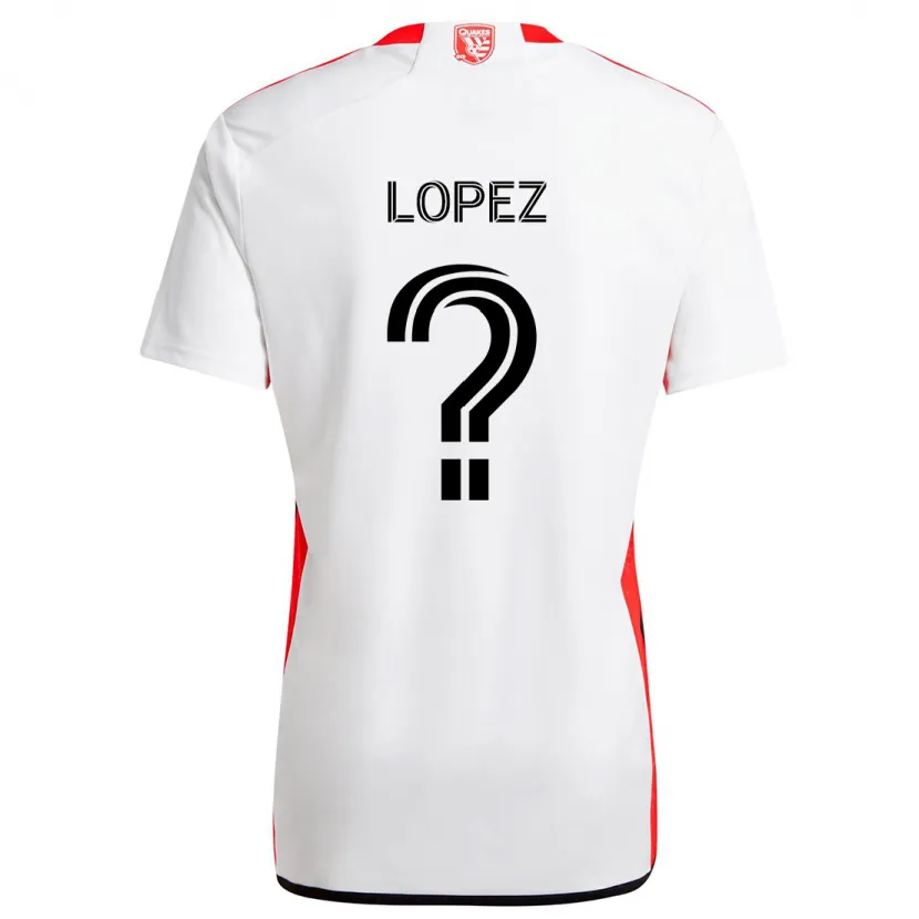 Danxen Kid Mateo Lopez #0 White Red Away Jersey 2024/25 T-Shirt