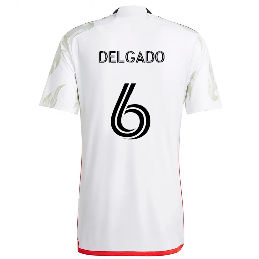 Danxen Kid Patrickson Delgado #6 White Red Black Away Jersey 2024/25 T-Shirt