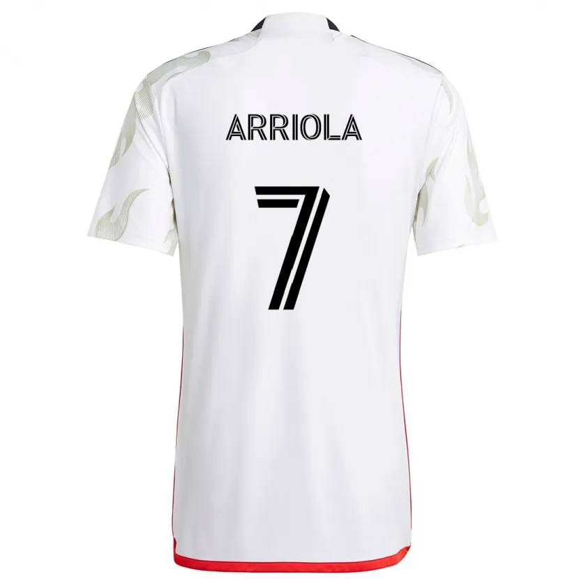 Danxen Kid Paul Arriola #7 White Red Black Away Jersey 2024/25 T-Shirt