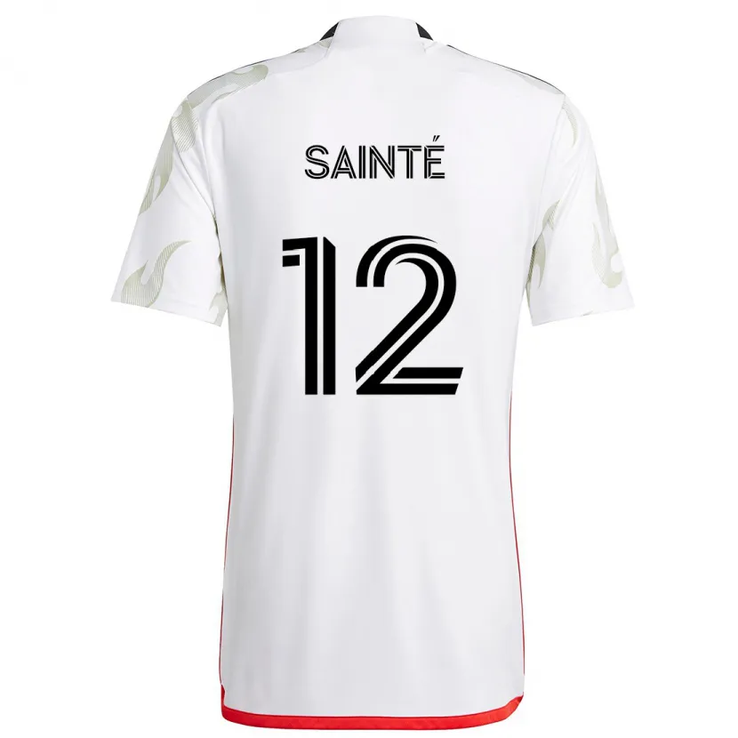 Danxen Kid Carl Sainté #12 White Red Black Away Jersey 2024/25 T-Shirt