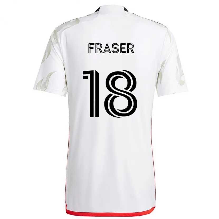 Danxen Kid Liam Fraser #18 White Red Black Away Jersey 2024/25 T-Shirt