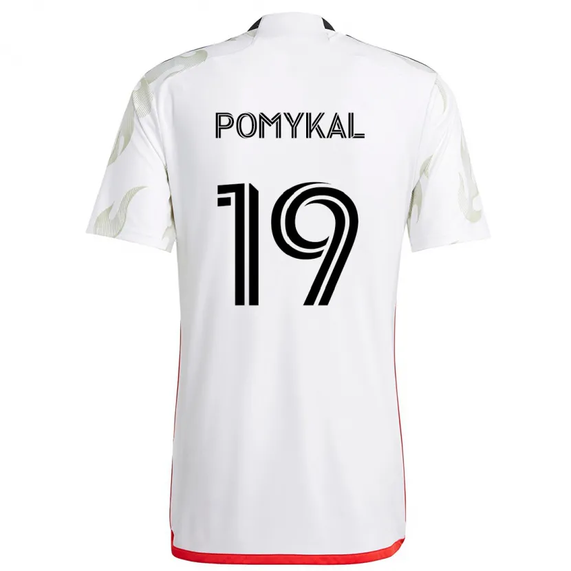 Danxen Kid Paxton Pomykal #19 White Red Black Away Jersey 2024/25 T-Shirt