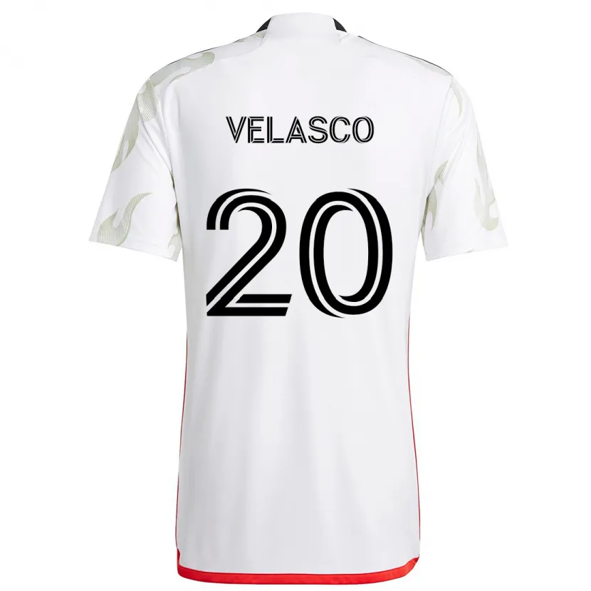 Danxen Kid Alan Velasco #20 White Red Black Away Jersey 2024/25 T-Shirt