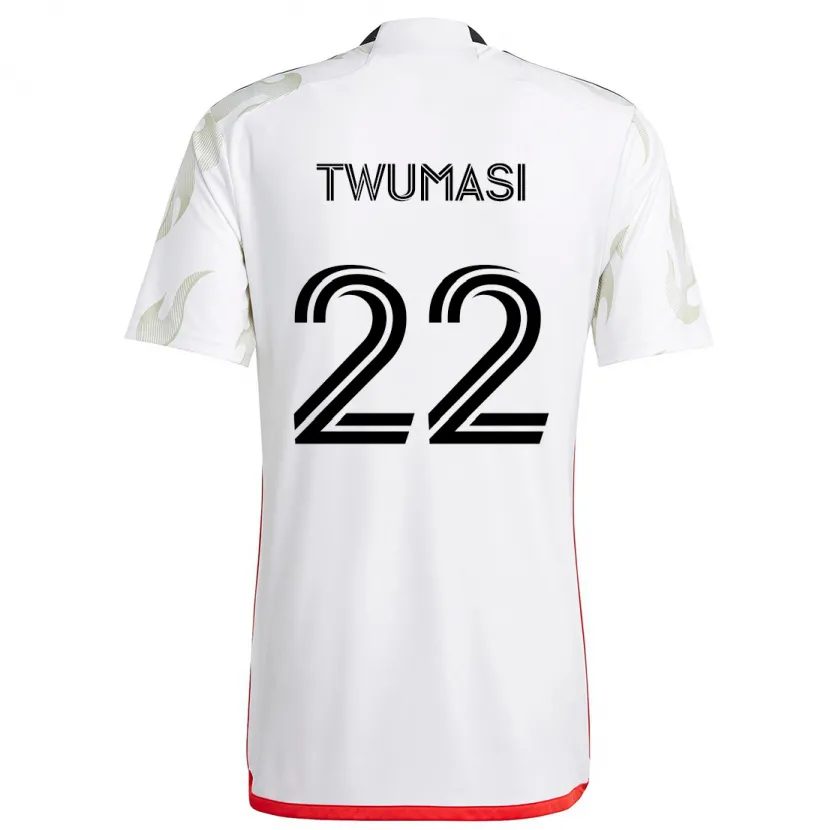 Danxen Kid Ema Twumasi #22 White Red Black Away Jersey 2024/25 T-Shirt