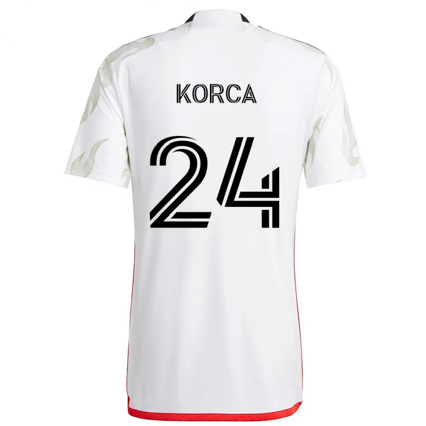 Danxen Kid Amet Korça #24 White Red Black Away Jersey 2024/25 T-Shirt