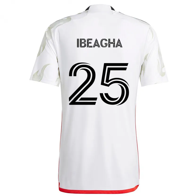 Danxen Kid Sebastien Ibeagha #25 White Red Black Away Jersey 2024/25 T-Shirt