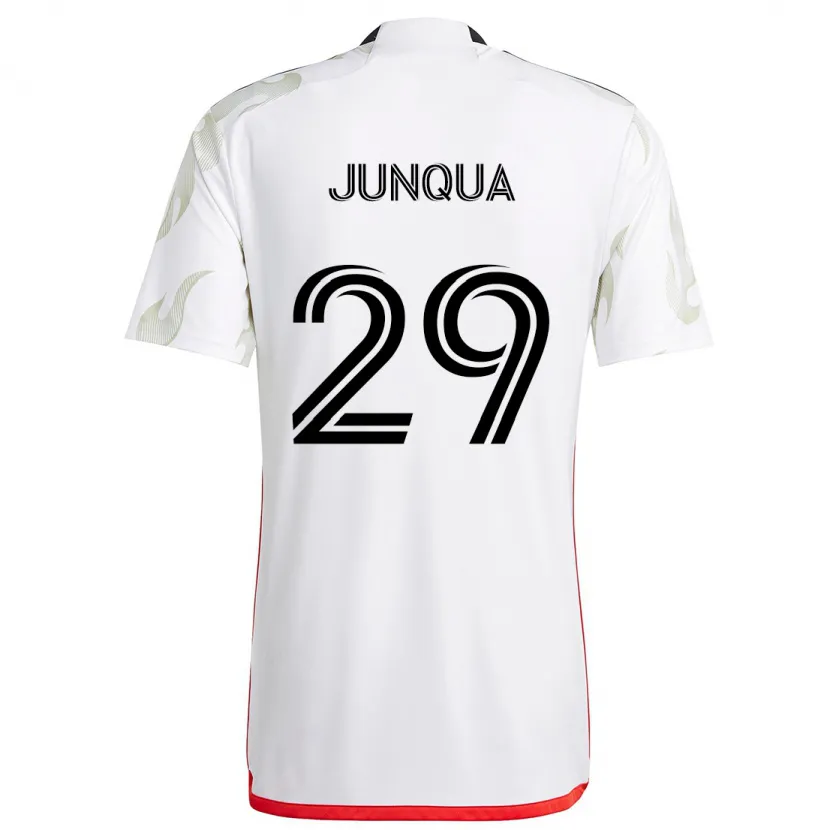 Danxen Kid Sam Junqua #29 White Red Black Away Jersey 2024/25 T-Shirt