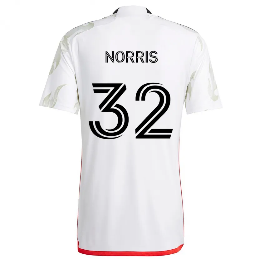 Danxen Kid Nolan Norris #32 White Red Black Away Jersey 2024/25 T-Shirt