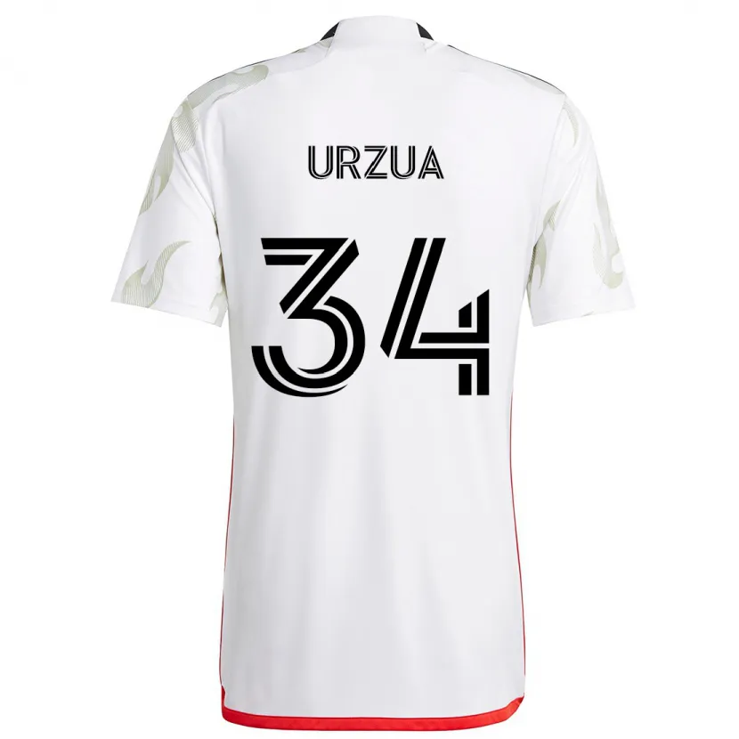 Danxen Kid Alejandro Urzua #34 White Red Black Away Jersey 2024/25 T-Shirt