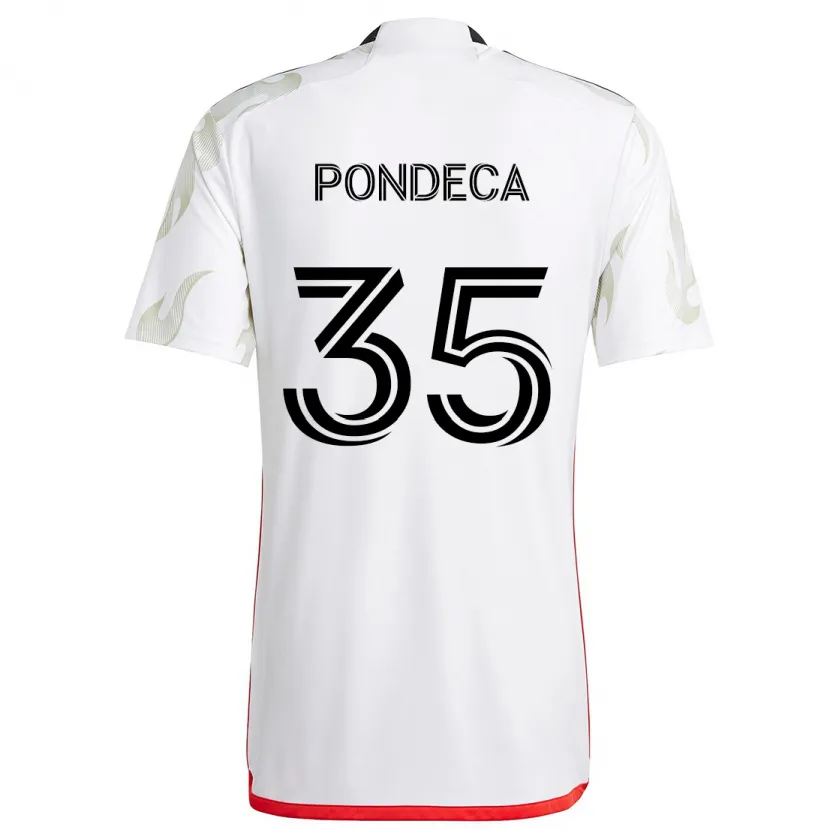 Danxen Kid Tomas Pondeca #35 White Red Black Away Jersey 2024/25 T-Shirt