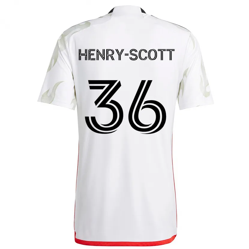 Danxen Kid Malik Henry-Scott #36 White Red Black Away Jersey 2024/25 T-Shirt