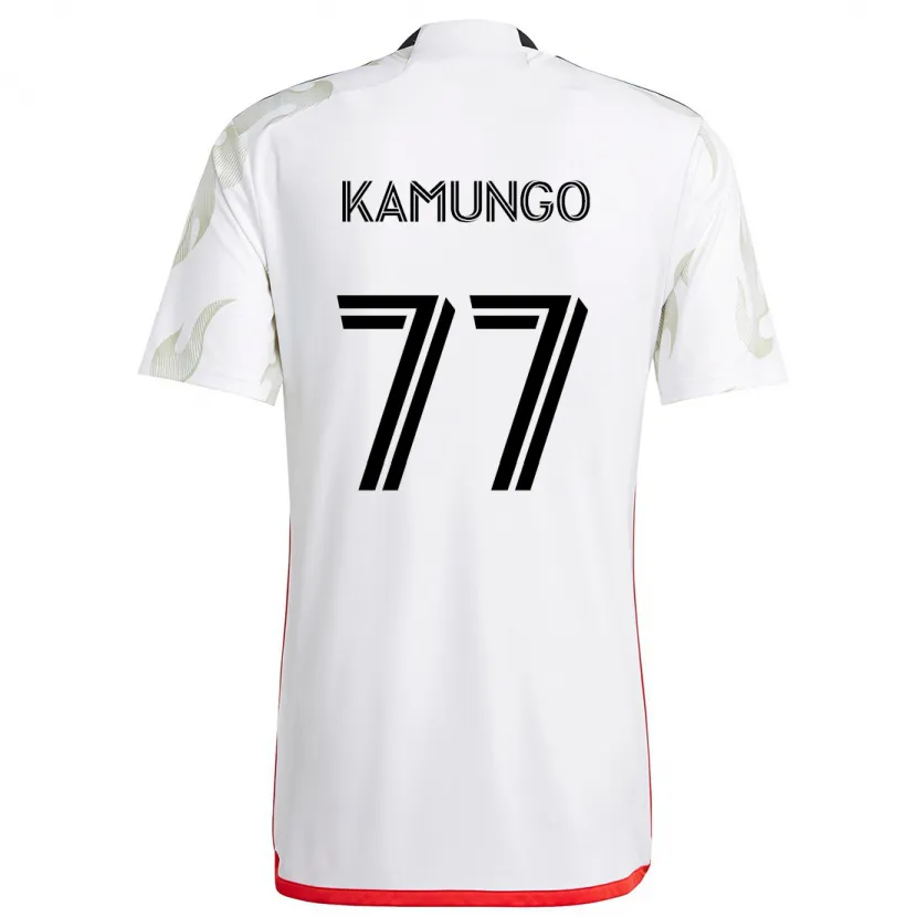 Danxen Kid Bernard Kamungo #77 White Red Black Away Jersey 2024/25 T-Shirt