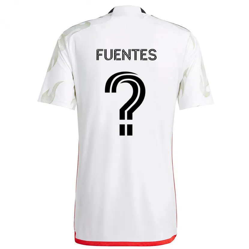 Danxen Kid Josue Fuentes #0 White Red Black Away Jersey 2024/25 T-Shirt