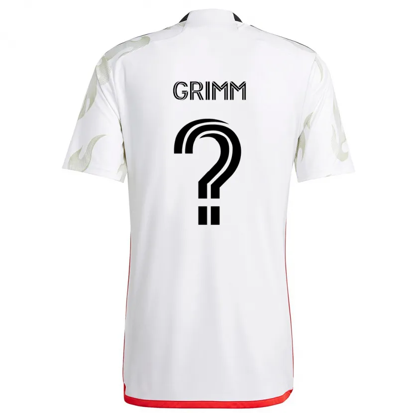 Danxen Kid Mason Grimm #0 White Red Black Away Jersey 2024/25 T-Shirt