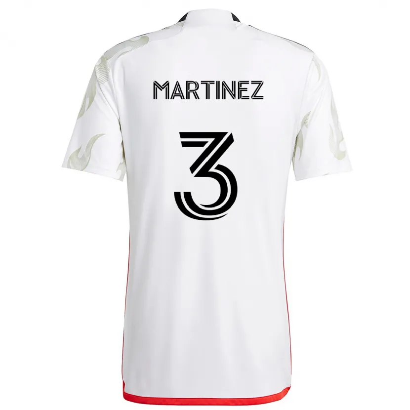 Danxen Kid José Antonio Martínez #3 White Red Black Away Jersey 2024/25 T-Shirt