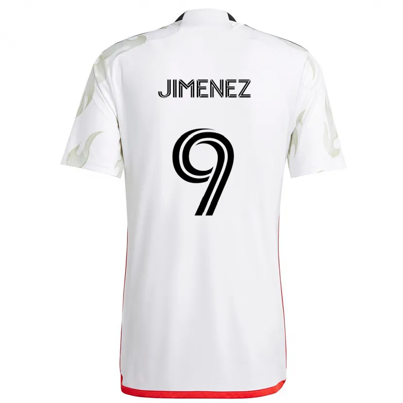 Danxen Kid Jesús Jiménez #9 White Red Black Away Jersey 2024/25 T-Shirt