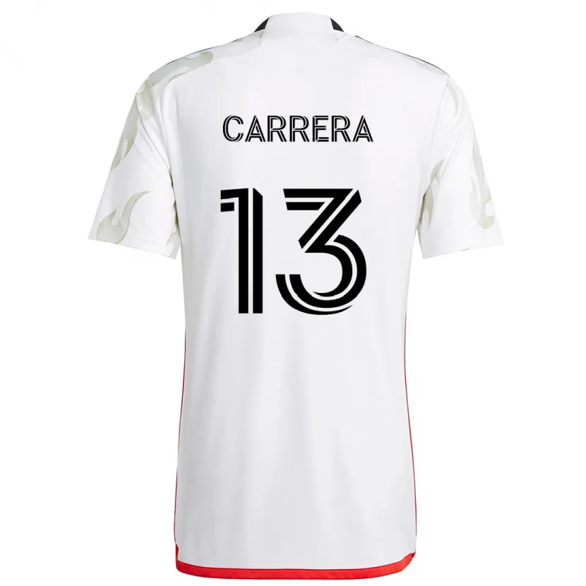 Danxen Kid Antonio Carrera #13 White Red Black Away Jersey 2024/25 T-Shirt