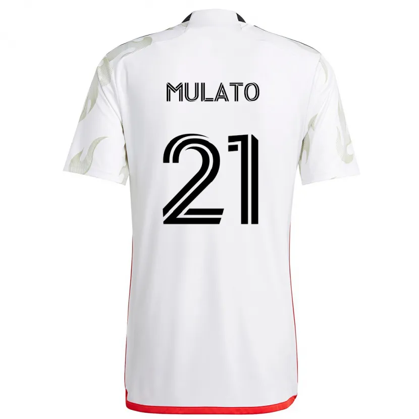 Danxen Kid José Mulato #21 White Red Black Away Jersey 2024/25 T-Shirt