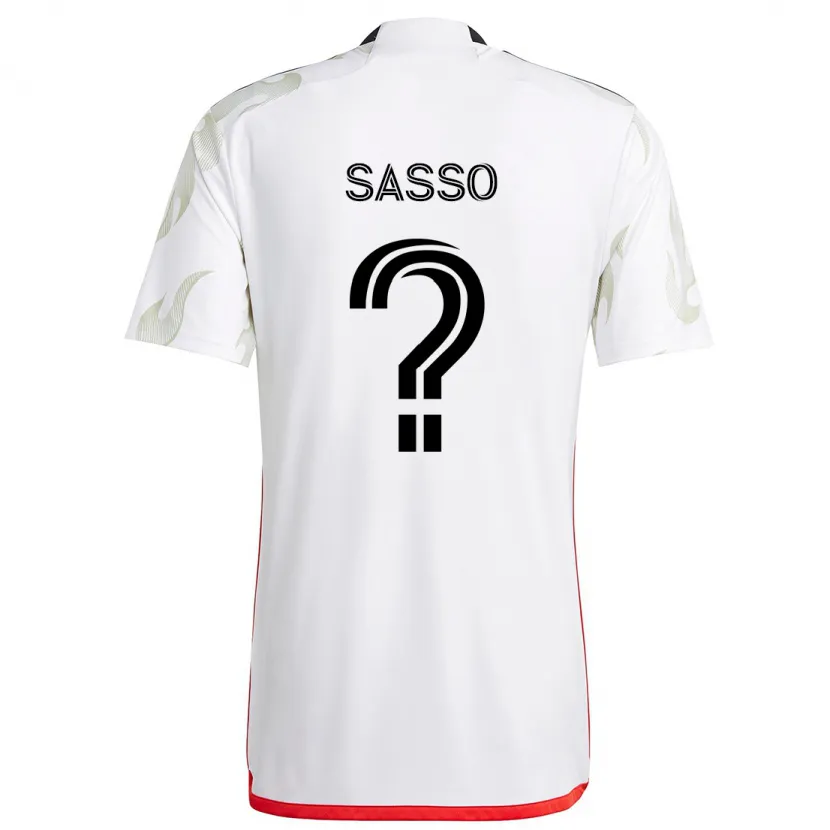 Danxen Kid Gino Sasso #0 White Red Black Away Jersey 2024/25 T-Shirt