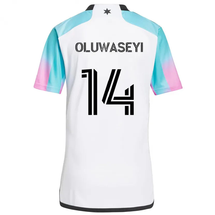 Danxen Kid Tani Oluwaseyi #14 White Blue Black Away Jersey 2024/25 T-Shirt