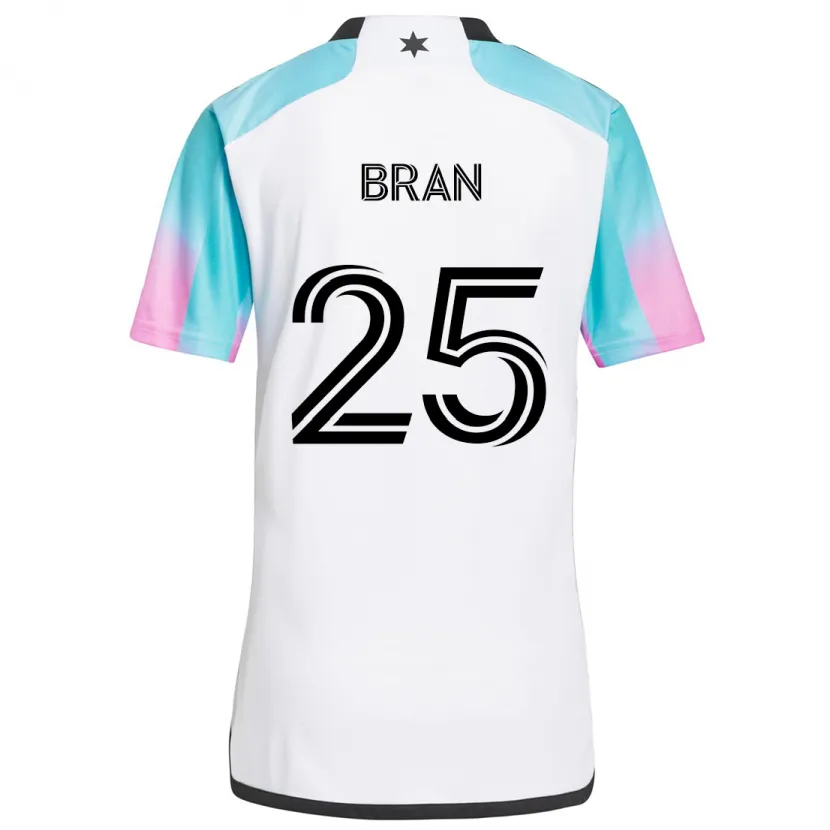 Danxen Kid Alejandro Bran #25 White Blue Black Away Jersey 2024/25 T-Shirt