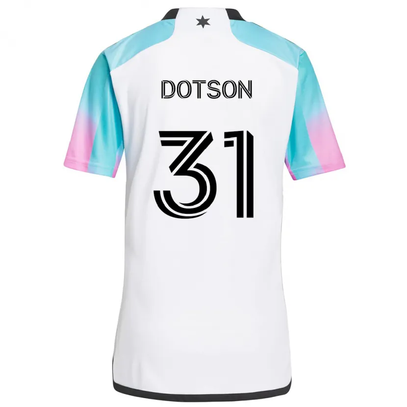 Danxen Kid Hassani Dotson #31 White Blue Black Away Jersey 2024/25 T-Shirt