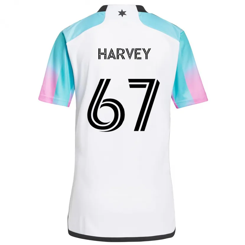 Danxen Kid Carlos Harvey #67 White Blue Black Away Jersey 2024/25 T-Shirt