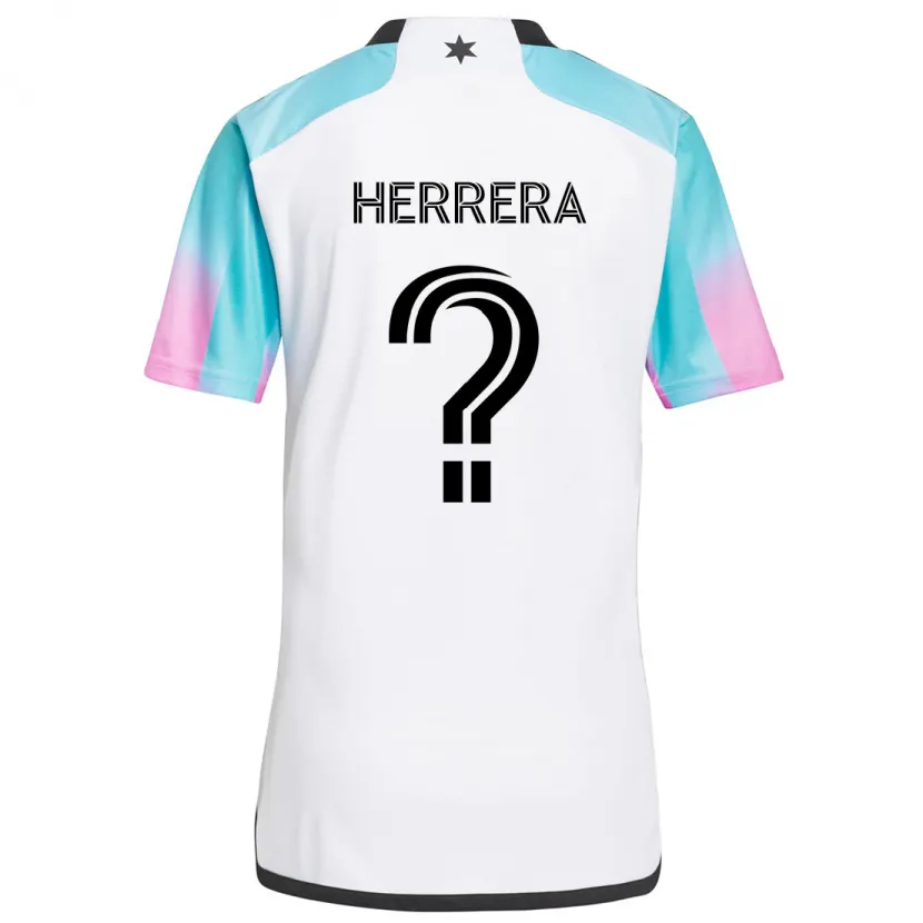 Danxen Kid Oscar Herrera #0 White Blue Black Away Jersey 2024/25 T-Shirt