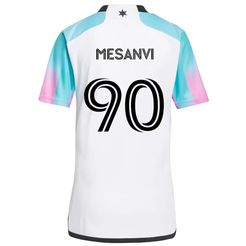 Danxen Kid Loïc Mesanvi #90 White Blue Black Away Jersey 2024/25 T-Shirt