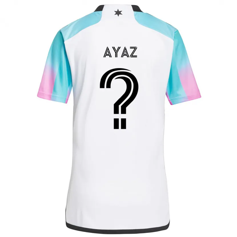 Danxen Kid Luke Ayaz #0 White Blue Black Away Jersey 2024/25 T-Shirt