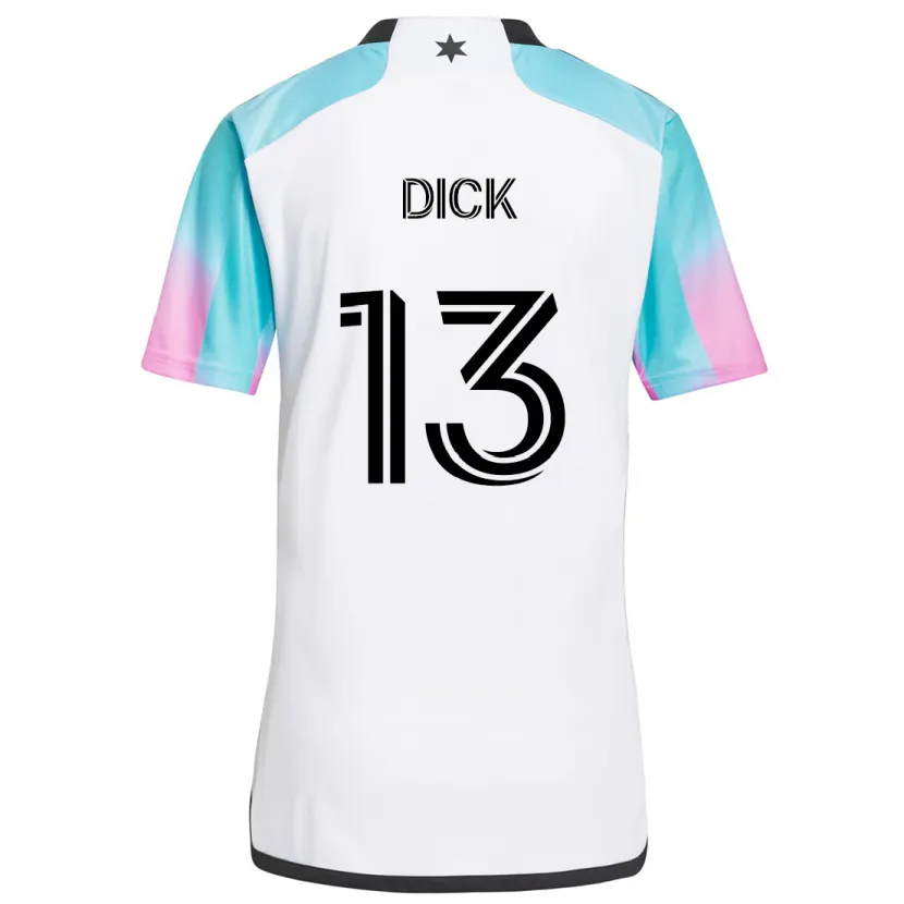 Danxen Kid Eric Dick #13 White Blue Black Away Jersey 2024/25 T-Shirt