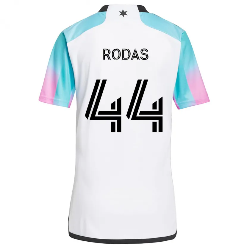 Danxen Kid Geremy Rodas #44 White Blue Black Away Jersey 2024/25 T-Shirt