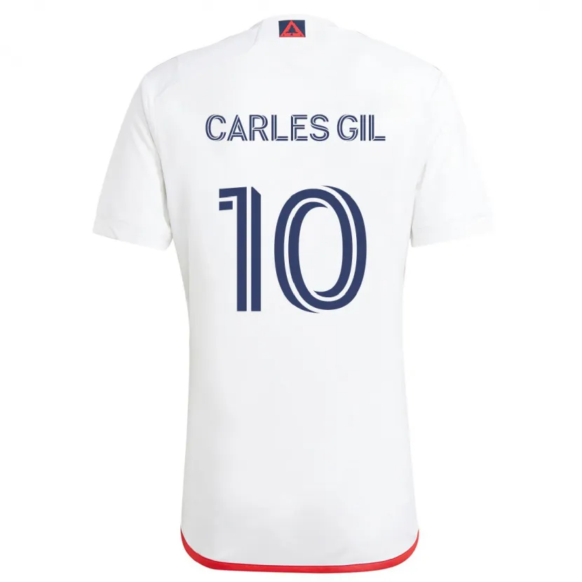 Danxen Kid Carles Gil #10 White Red Away Jersey 2024/25 T-Shirt