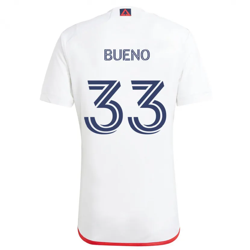 Danxen Kid Brandonn Bueno #33 White Red Away Jersey 2024/25 T-Shirt