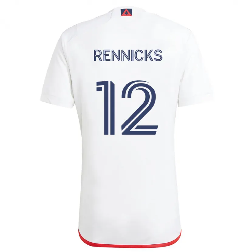 Danxen Kid Justin Rennicks #12 White Red Away Jersey 2024/25 T-Shirt