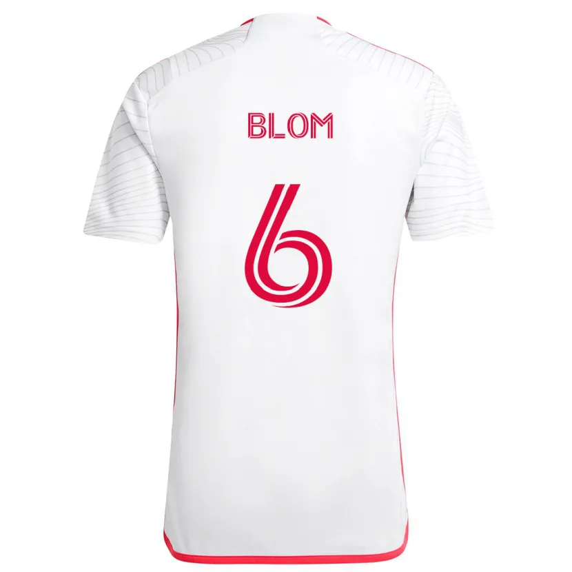 Danxen Kid Njabulo Blom #6 White Red Away Jersey 2024/25 T-Shirt