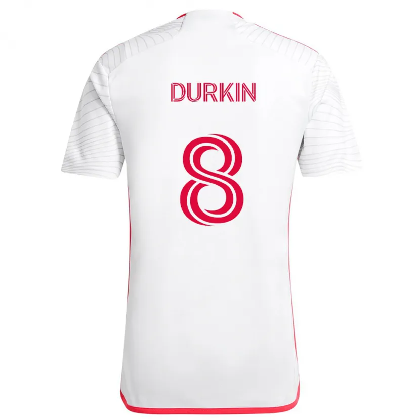 Danxen Kid Chris Durkin #8 White Red Away Jersey 2024/25 T-Shirt