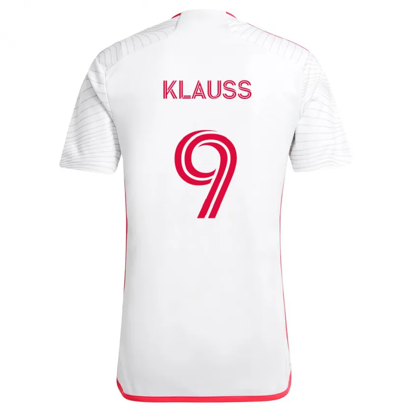 Danxen Kid João Klauss #9 White Red Away Jersey 2024/25 T-Shirt