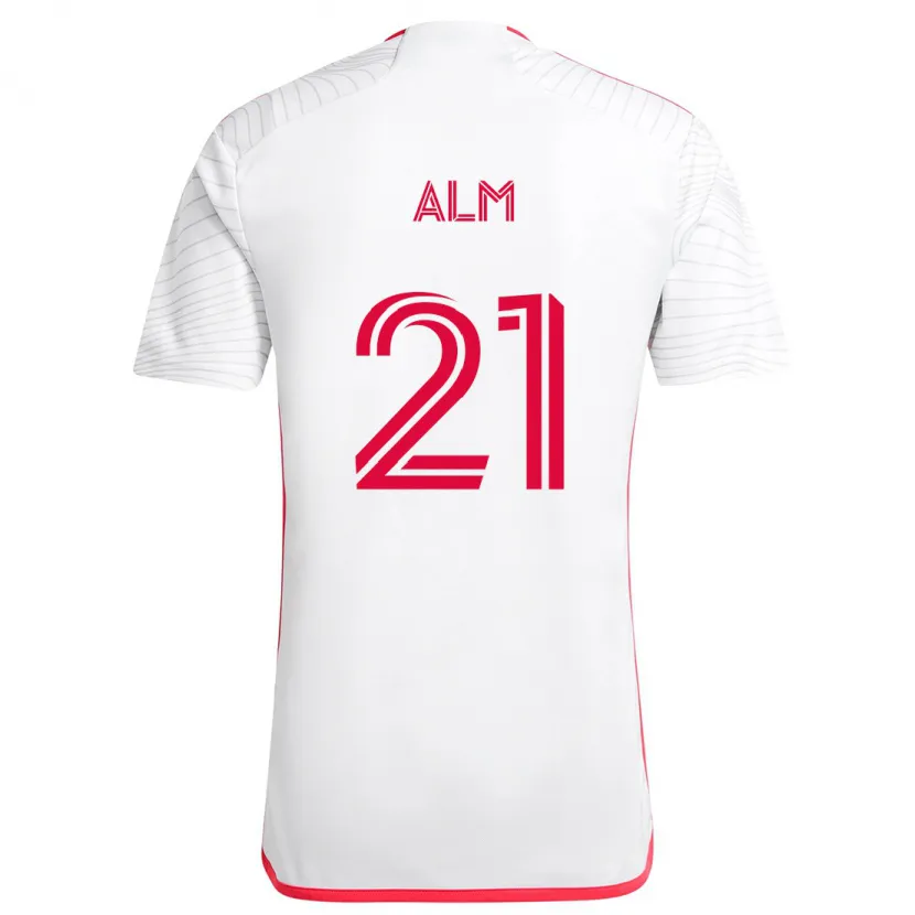 Danxen Kid Rasmus Alm #21 White Red Away Jersey 2024/25 T-Shirt