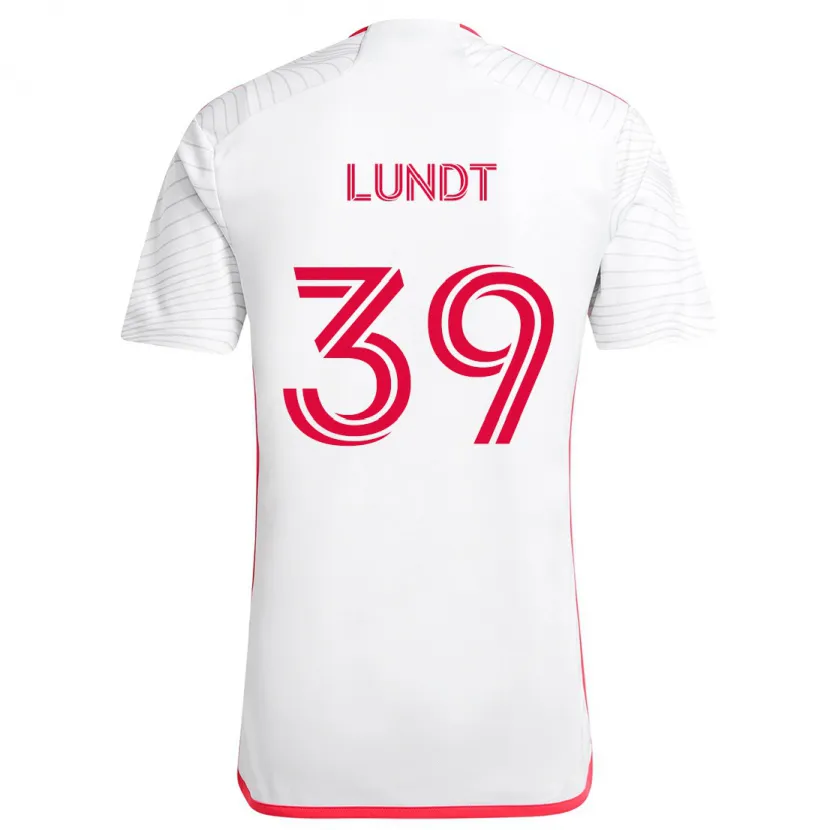 Danxen Kid Ben Lundt #39 White Red Away Jersey 2024/25 T-Shirt