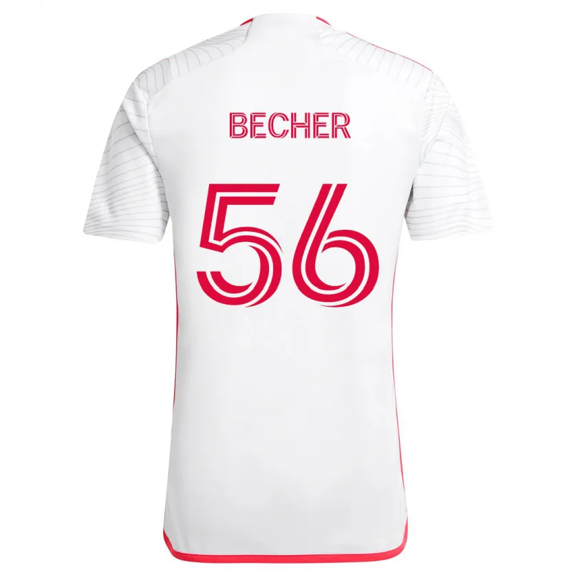 Danxen Kid Ryan Becher #56 White Red Away Jersey 2024/25 T-Shirt