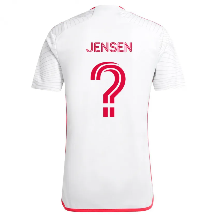 Danxen Kid Isak Jensen #0 White Red Away Jersey 2024/25 T-Shirt