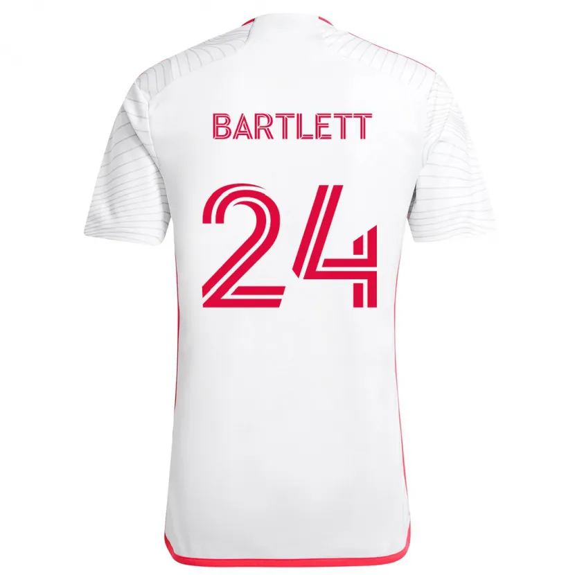 Danxen Kid Lucas Bartlett #24 White Red Away Jersey 2024/25 T-Shirt